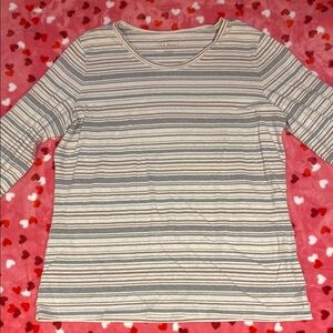 L.L. Bean Women's Striped Gray Top